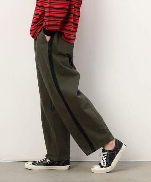 Purple&Yellow / パープルアンドイエロー その他パンツ | ストレッチツイル ワイドテーパード ラインパンツ | 詳細24