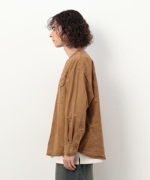 Purple&Yellow / パープルアンドイエロー シャツ・ブラウス | 硫化ツイルブリーチクルーネック ワークシャツ | 詳細8