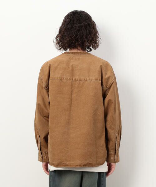 Purple&Yellow / パープルアンドイエロー シャツ・ブラウス | 硫化ツイルブリーチクルーネック ワークシャツ | 詳細9