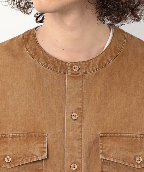 Purple&Yellow / パープルアンドイエロー シャツ・ブラウス | 硫化ツイルブリーチクルーネック ワークシャツ | 詳細10