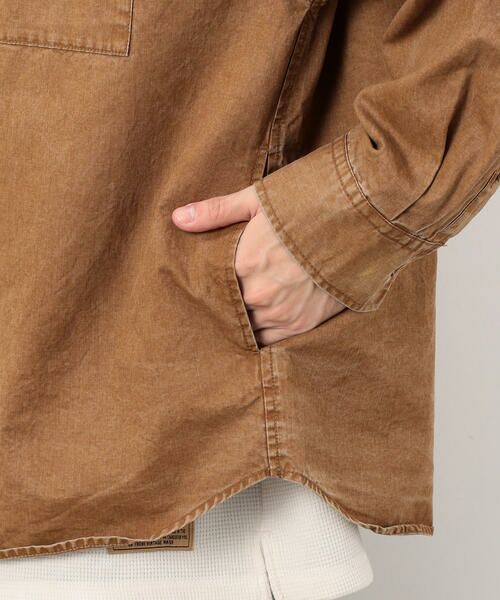 Purple&Yellow / パープルアンドイエロー シャツ・ブラウス | 硫化ツイルブリーチクルーネック ワークシャツ | 詳細13