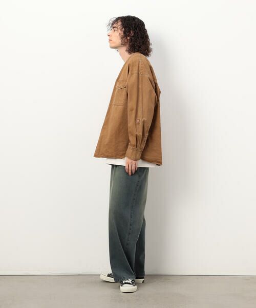 Purple&Yellow / パープルアンドイエロー シャツ・ブラウス | 硫化ツイルブリーチクルーネック ワークシャツ | 詳細2