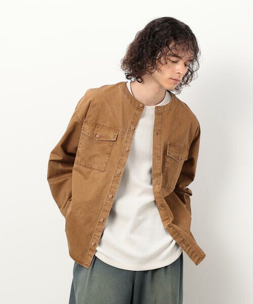 Purple&Yellow / パープルアンドイエロー シャツ・ブラウス | 硫化ツイルブリーチクルーネック ワークシャツ | 詳細5