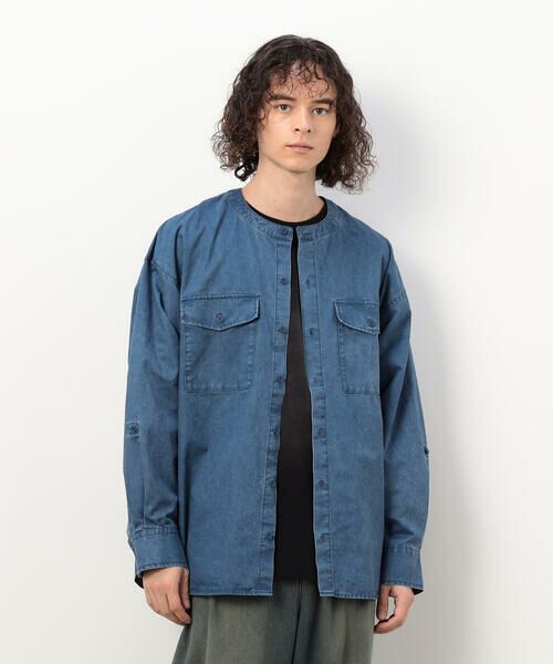 Purple&Yellow / パープルアンドイエロー シャツ・ブラウス | 硫化ツイルブリーチクルーネック ワークシャツ | 詳細19