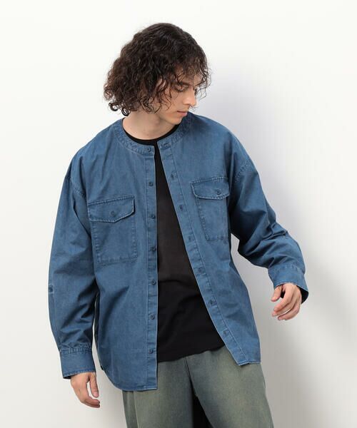 Purple&Yellow / パープルアンドイエロー シャツ・ブラウス | 硫化ツイルブリーチクルーネック ワークシャツ | 詳細20