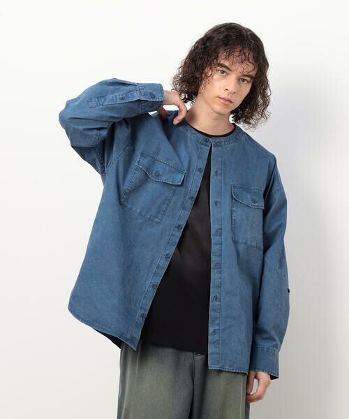 Purple&Yellow / パープルアンドイエロー シャツ・ブラウス | 硫化ツイルブリーチクルーネック ワークシャツ | 詳細21