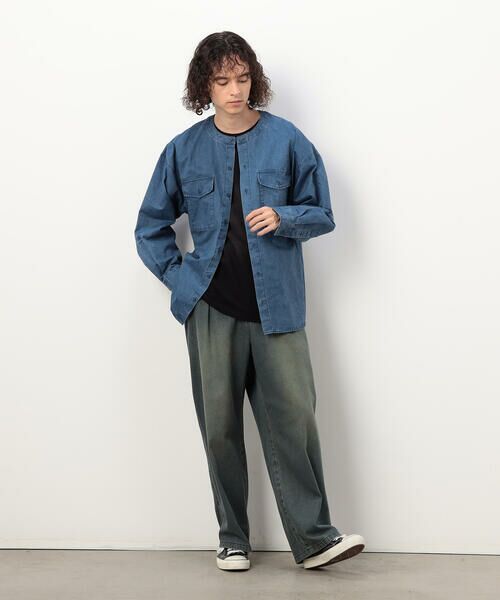 Purple&Yellow / パープルアンドイエロー シャツ・ブラウス | 硫化ツイルブリーチクルーネック ワークシャツ | 詳細16