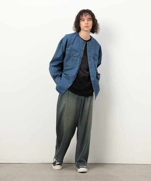 Purple&Yellow / パープルアンドイエロー シャツ・ブラウス | 硫化ツイルブリーチクルーネック ワークシャツ | 詳細17