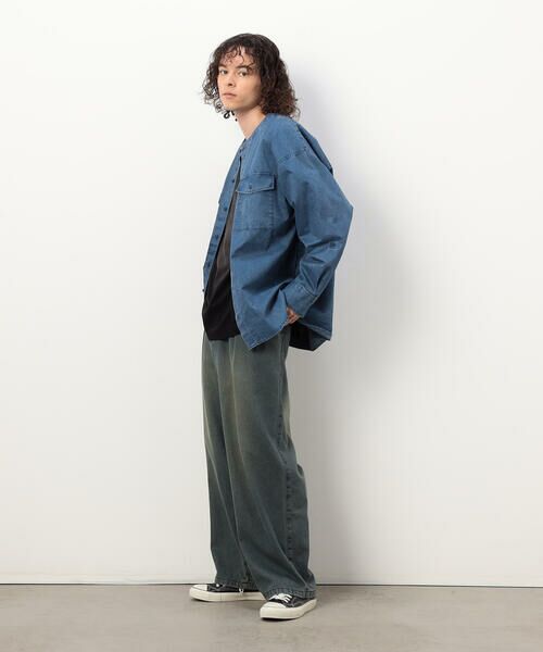 Purple&Yellow / パープルアンドイエロー シャツ・ブラウス | 硫化ツイルブリーチクルーネック ワークシャツ | 詳細18