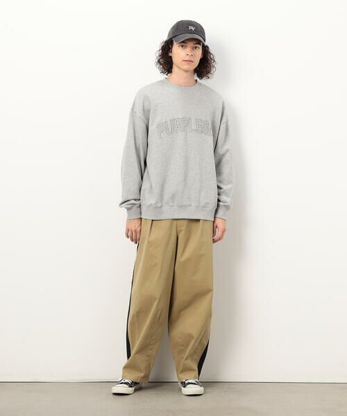 Purple&Yellow / パープルアンドイエロー カットソー | 立体刺繍裏毛 プルオーバー | 詳細1