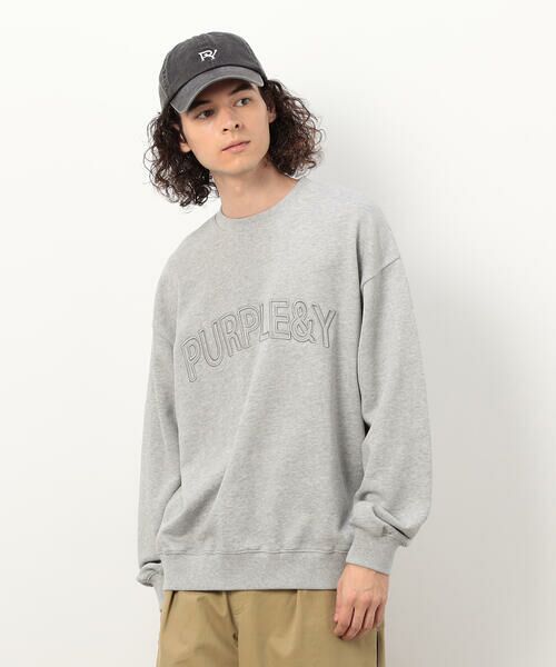 Purple&Yellow / パープルアンドイエロー カットソー | 立体刺繍裏毛 プルオーバー | 詳細10