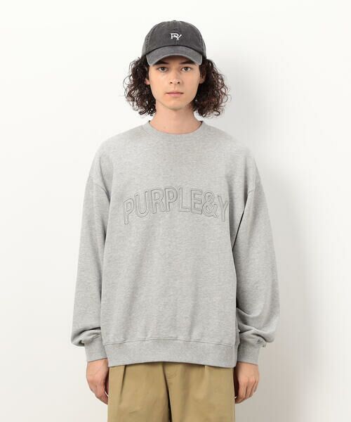 Purple&Yellow / パープルアンドイエロー カットソー | 立体刺繍裏毛 プルオーバー | 詳細11