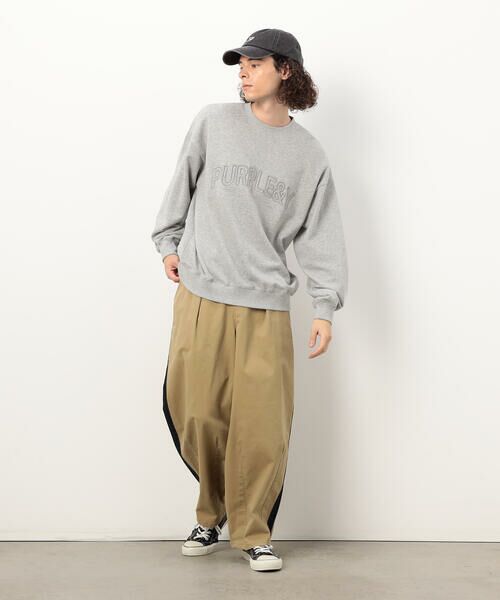 Purple&Yellow / パープルアンドイエロー カットソー | 立体刺繍裏毛 プルオーバー | 詳細3