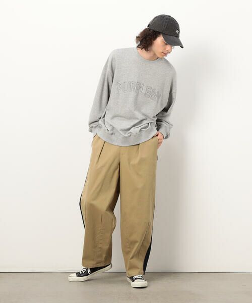 Purple&Yellow / パープルアンドイエロー カットソー | 立体刺繍裏毛 プルオーバー | 詳細4