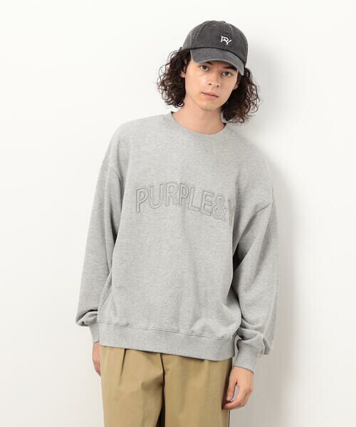 Purple&Yellow / パープルアンドイエロー カットソー | 立体刺繍裏毛 プルオーバー | 詳細9