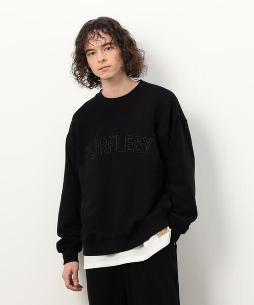 Purple&Yellow / パープルアンドイエロー カットソー | 立体刺繍裏毛 プルオーバー | 詳細22