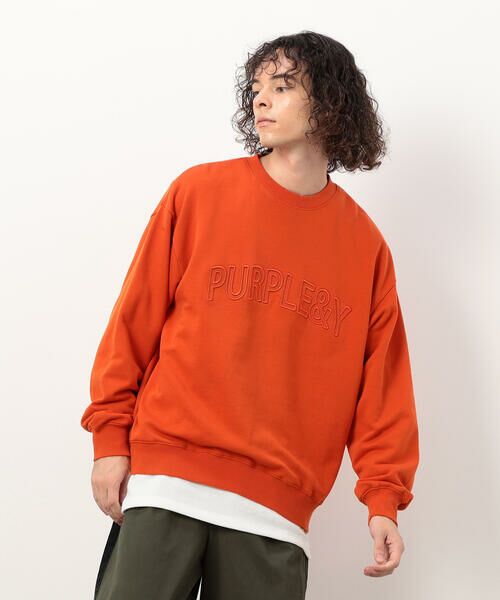 Purple&Yellow / パープルアンドイエロー カットソー | 立体刺繍裏毛 プルオーバー | 詳細28