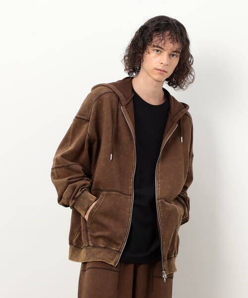 Purple&Yellow / パープルアンドイエロー パーカー | フロスト加工裏毛 パーカ | 詳細11