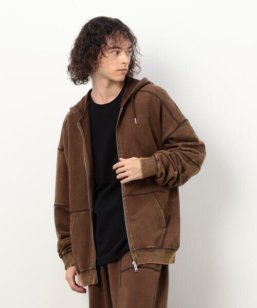 Purple&Yellow / パープルアンドイエロー パーカー | フロスト加工裏毛 パーカ | 詳細10