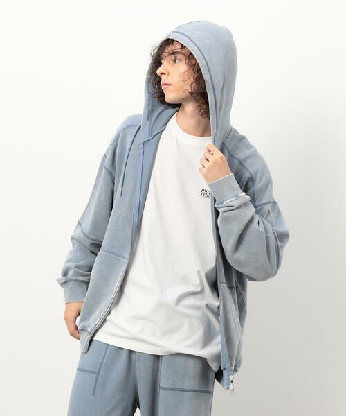 Purple&Yellow / パープルアンドイエロー パーカー | フロスト加工裏毛 パーカ | 詳細26