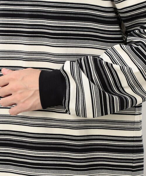 Purple&Yellow / パープルアンドイエロー Tシャツ | ランダムボーダー 長袖Tシャツ | 詳細11