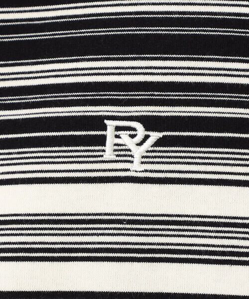 Purple&Yellow / パープルアンドイエロー Tシャツ | ランダムボーダー 長袖Tシャツ | 詳細13