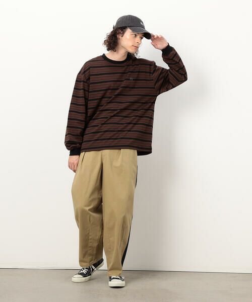 Purple&Yellow / パープルアンドイエロー Tシャツ | ランダムボーダー 長袖Tシャツ | 詳細21