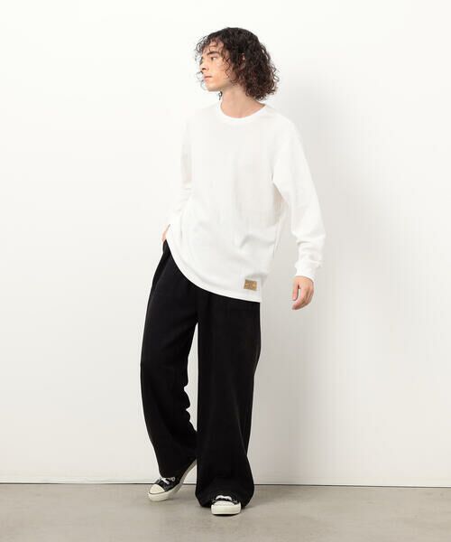 Purple&Yellow / パープルアンドイエロー Tシャツ | 裏起毛ワッフル 長袖Ｔシャツ | 詳細1