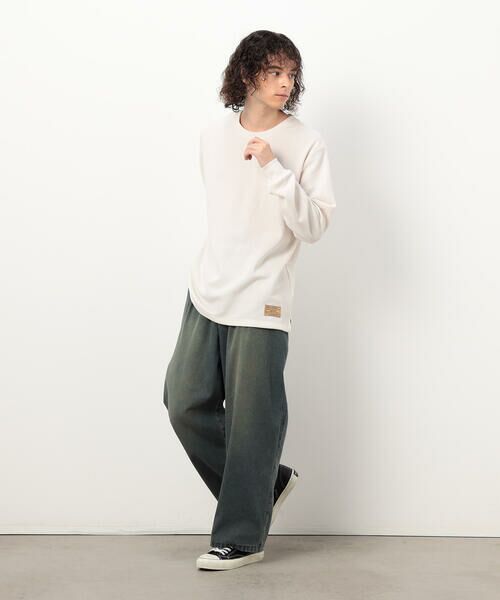 Purple&Yellow / パープルアンドイエロー Tシャツ | 裏起毛ワッフル 長袖Ｔシャツ | 詳細5