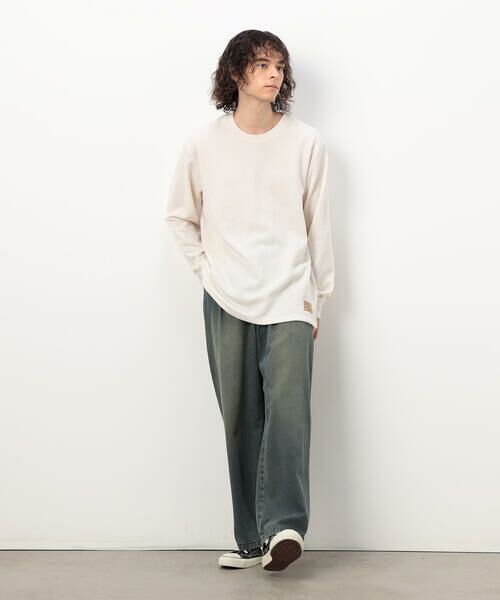 Purple&Yellow / パープルアンドイエロー Tシャツ | 裏起毛ワッフル 長袖Ｔシャツ | 詳細6