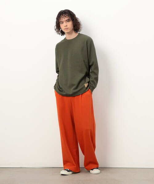 Purple&Yellow / パープルアンドイエロー Tシャツ | 裏起毛ワッフル 長袖Ｔシャツ | 詳細26