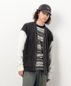 Purple&Yellow / パープルアンドイエロー カーディガン・ボレロ | ハンドステッチカーディガン