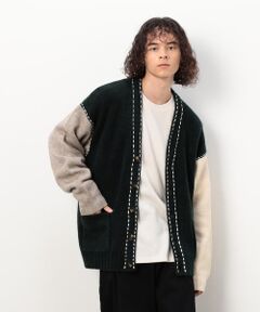 Purple&Yellow / パープルアンドイエロー カーディガン・ボレロ | ハンドステッチカーディガン