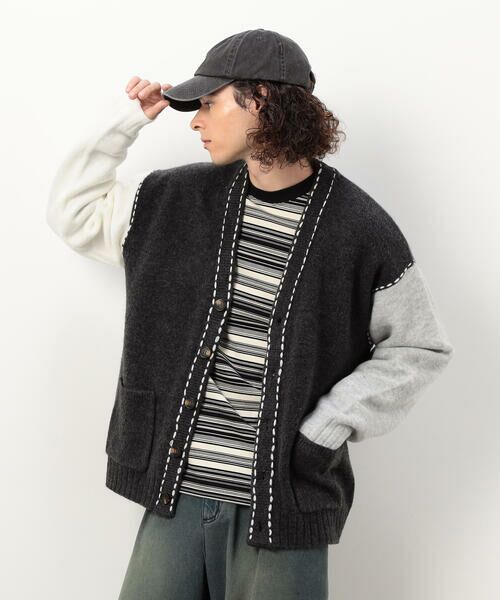 Purple&Yellow / パープルアンドイエロー カーディガン・ボレロ | ハンドステッチカーディガン | 詳細17