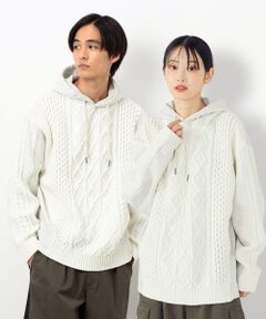 Purple&Yellow / パープルアンドイエロー ニット・セーター | ニット×裏シャギーパーカ