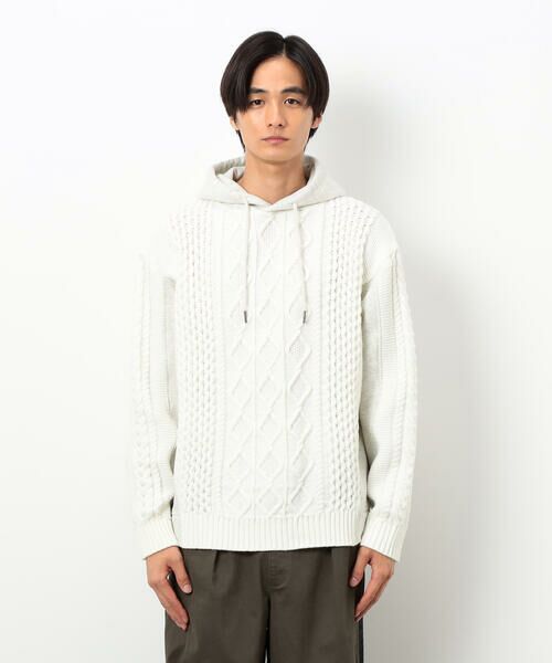 Purple&Yellow / パープルアンドイエロー ニット・セーター | ニット×裏シャギーパーカ | 詳細11