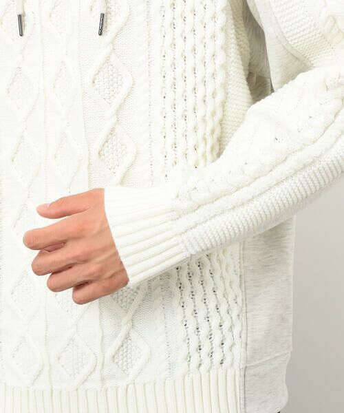 Purple&Yellow / パープルアンドイエロー ニット・セーター | ニット×裏シャギーパーカ | 詳細15