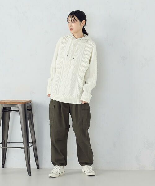 Purple&Yellow / パープルアンドイエロー ニット・セーター | ニット×裏シャギーパーカ | 詳細6