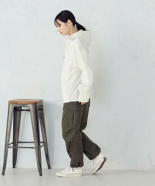 Purple&Yellow / パープルアンドイエロー ニット・セーター | ニット×裏シャギーパーカ | 詳細7