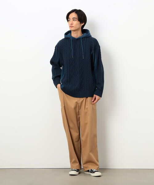 Purple&Yellow / パープルアンドイエロー ニット・セーター | ニット×裏シャギーパーカ | 詳細24