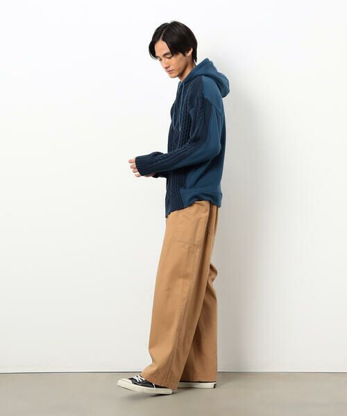 Purple&Yellow / パープルアンドイエロー ニット・セーター | ニット×裏シャギーパーカ | 詳細25