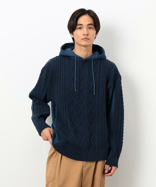 Purple&Yellow / パープルアンドイエロー ニット・セーター | ニット×裏シャギーパーカ | 詳細26