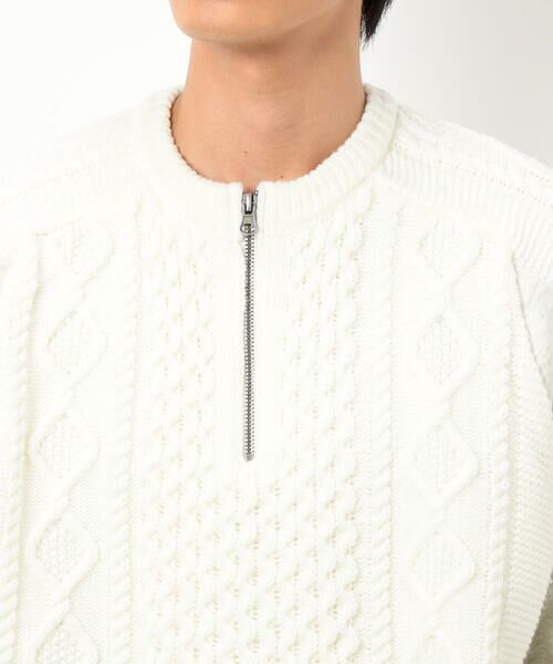 Purple&Yellow / パープルアンドイエロー ニット・セーター | ニット×裏シャギーハーフジップ | 詳細16