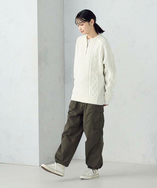 Purple&Yellow / パープルアンドイエロー ニット・セーター | ニット×裏シャギーハーフジップ | 詳細9