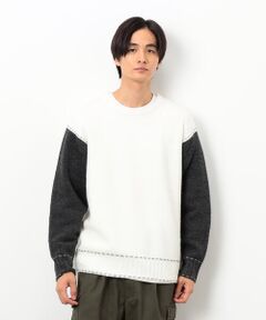 Purple&Yellow / パープルアンドイエロー ニット・セーター | ハンドステッチプルオーバー