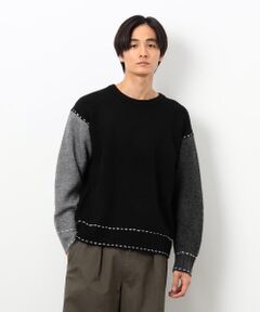 Purple&Yellow / パープルアンドイエロー ニット・セーター | ハンドステッチプルオーバー