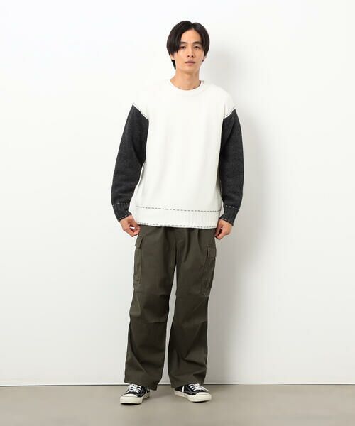 Purple&Yellow / パープルアンドイエロー ニット・セーター | ハンドステッチプルオーバー | 詳細1