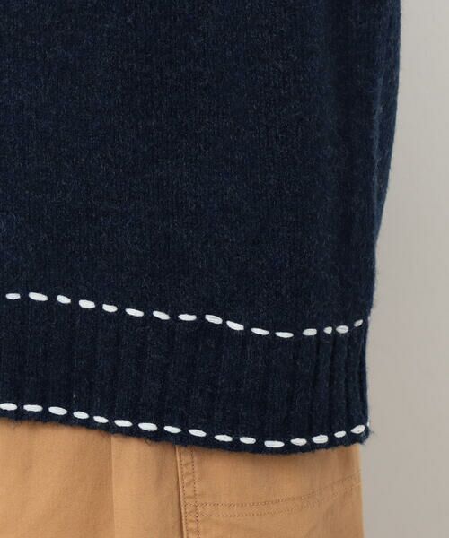 Purple&Yellow / パープルアンドイエロー ニット・セーター | ハンドステッチプルオーバー | 詳細23