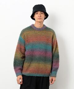 Purple&Yellow / パープルアンドイエロー ニット・セーター | グラデーションブークレプルオーバー