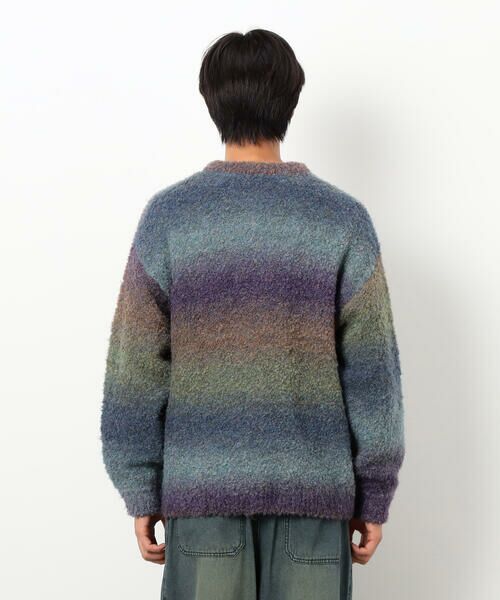 Purple&Yellow / パープルアンドイエロー ニット・セーター | グラデーションブークレプルオーバー | 詳細18